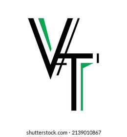 Initial letter VT logo design