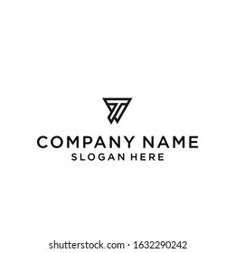 initial letter vt or tv logo design vector illustration template