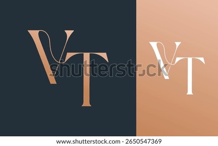 Initial letter VT TV logo design vector illustration for couple, wedding, and business
