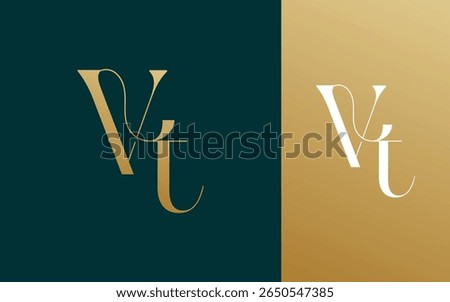 Initial letter VT TV logo design vector illustration for couple, wedding, and business