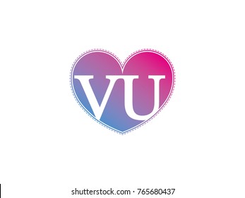 Initial Letter Vu Heart Symbol Logo Stock Vector (Royalty Free ...