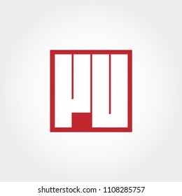 Initial Letter VU Logo Vector Design