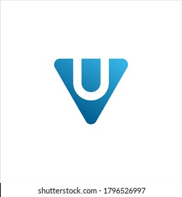 Letra inicial VU moderno concepto de triángulo logotipo vectorial