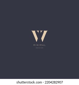 Initial letter VV alphabet minimal vector icon