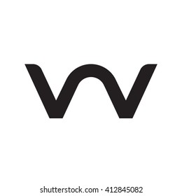 initial letter vv linked round lowercase monogram logo black