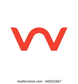 initial letter vv linked round lowercase logo red