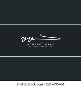Initial Letter VV Logo - Hand Drawn Signature Logo