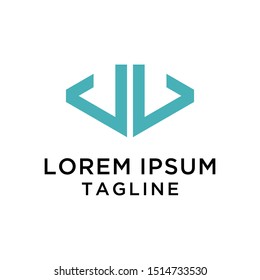 initial letter VV logo template
