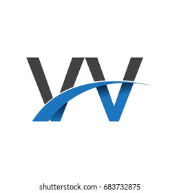 initial letter VV logotype company name colored blue and grey swoosh design. vector logo for business and company identity.
