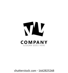Initial Letter VV Lowercase Logo Design Template Elements Isolated on White Background. Letter V Negative Space. Suitable for business, consulting group company.