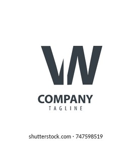 Initial Letter VW Design Logo