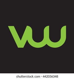 initial letter vw linked round lowercase logo green