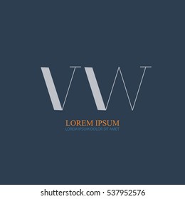 initial letter Vw logo design for company identity