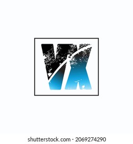 Initial letter VX logo design