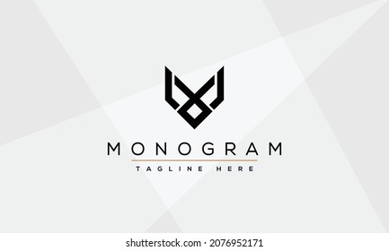 Initial letter VX XV minimalist art logo
