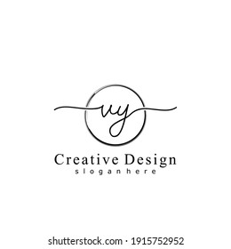 Initial letter VY calligraphy handwritten logo. Handwritten alphabet in the logo template. Letters and Alphabet for your logo design.