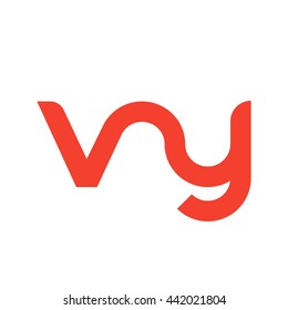 initial letter vy linked round lowercase logo red