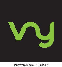 initial letter vy linked round lowercase logo green