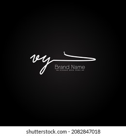 Initial Letter VY Logo - Handwritten Signature Logo