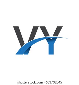 initial letter VY logotype company name colored blue and grey swoosh design. vector logo for business and company identity.
