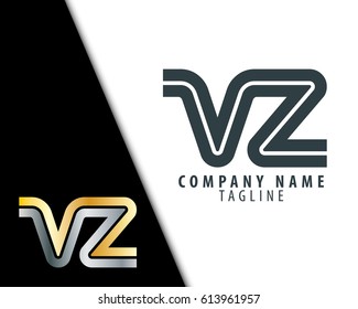 Initial Letter VZ Linked Design Logo