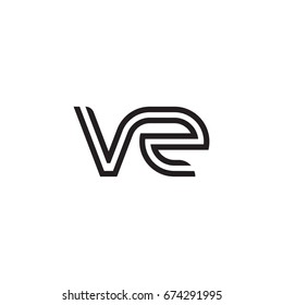 Initial letter vz, linked outline rounded lowercase, monogram black