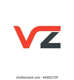 initial letter vz linked round lowercase logo red