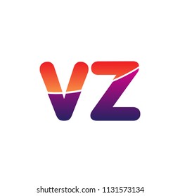 Initial Letter VZ Logo Lowercase, colorful logotype Modern and Simple Logo Design.