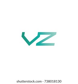 initial letter vz thin logo design