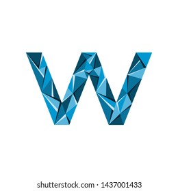 initial letter w abstract triangle logo vector