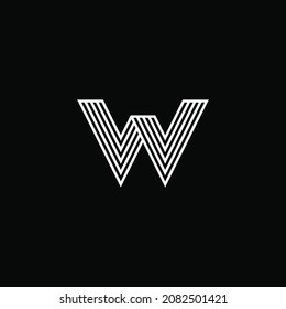 Initial letter W or alphabet W. Vector logo design