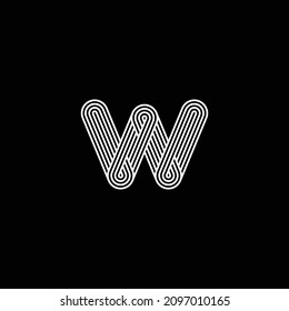 Initial letter W or alphabet W. Vector logo design. Simple outline logo vector