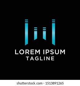 initial letter W Audio logo template