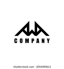 Initial Letter A and W and A AWA. Unique modern geometric creative elegant letter A and W shape Bridge logo template. Vector icon.