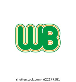 initial letter w and b. wb monogram outline logo
