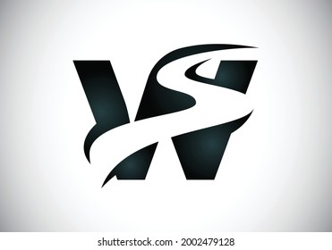 Initial Letter W with backspace S or pathway Logo design vector template, Graphic Alphabet Symbol for Corporate Business Identity