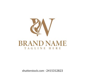 Initial letter W beauty women face logo design. Unique and luxury feminine vector illustration.