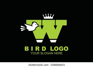 initial Letter W bird  logo