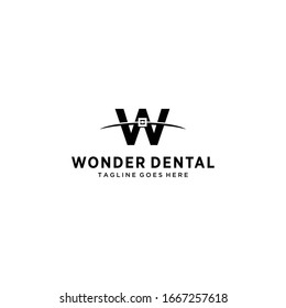 The initial letter W is bound to braces as a clinical symbol of the tooth.
