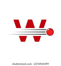 Initial Letter W Bowling Logo. Bowling Ball Symbol Vector Template