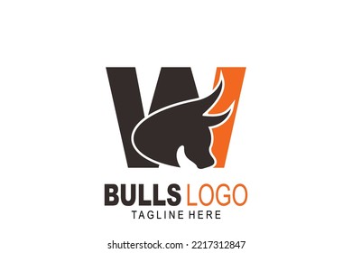 initial Letter W bulls logo