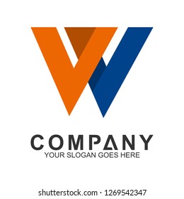initial letter W business logo in simple and modern style