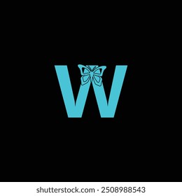 initial letter w butterfly logo and icon vector illustration design template
