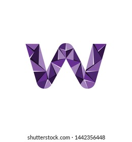 initial letter w capital abstract triangle logo vector