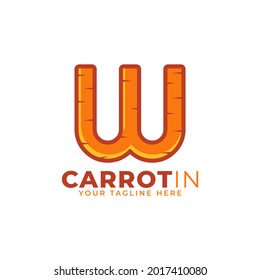Initial Letter W Carrot Logo Design Vector. Designed for Web Site Design, Logo, App, UI