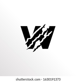 Initial Letter W with Claw Scratch Logo Design