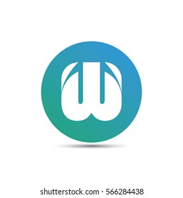 initial letter w creative circle icon logo typography design for brand and company identity. blue gradient color
