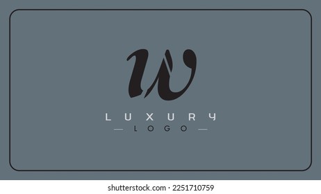 Letra inicial Diseño del logotipo de lujo creativo W.