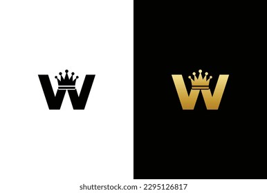 initial letter W crown logo, king royal brand company logo design vector template.