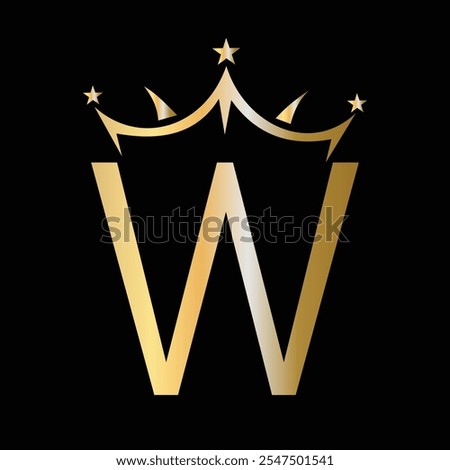 Initial Letter W Crown Logo For Beauty and Fashion Logo Symbol Vector Sign